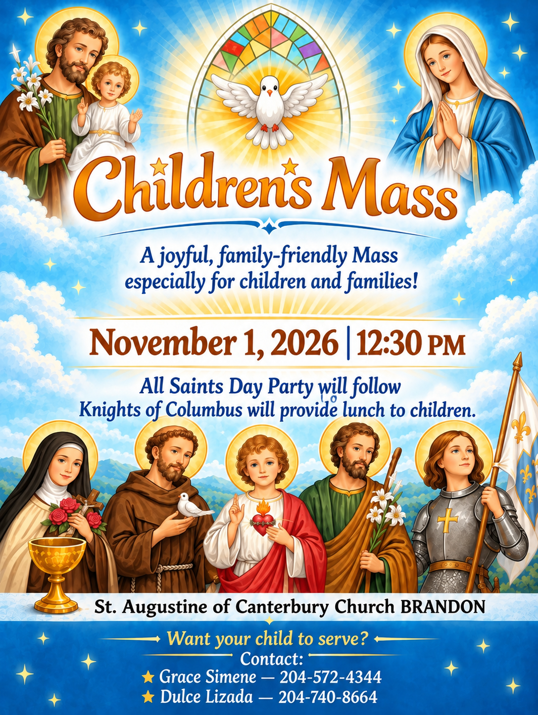 Read more about the article Children’s Mass and All Saints Day, November 1