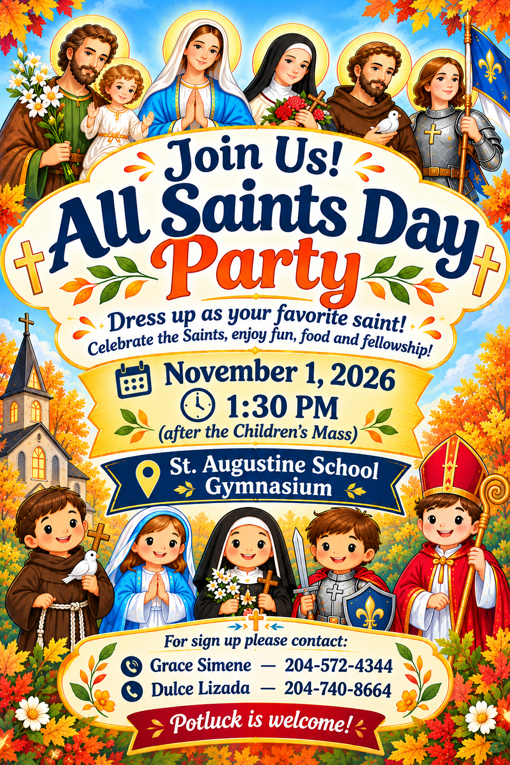 Read more about the article Dress as Your Favourite Saint: All Saints Day Party, November 1